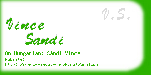 vince sandi business card